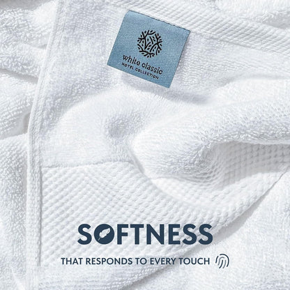 Luxury White Hand Towels, 100% Cotton Bathroom Hand Cloths Set of 6, Hotel Towels Extra 40X76 Cm, Quality Towels Bathroom Sets for Hands | White, 6 Pack