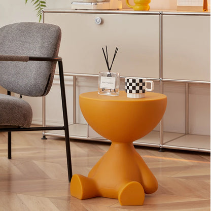 INS Cream Wind Coffee Table Nordic Plastic Sofa Side Tables Bedroom Bedside Tables Living Room Furniture round Small Low Stool