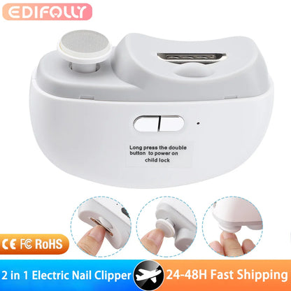 Electric Nail Clippers for Adult Baby Automatic Nail Clipper Trimmer Cutter Fingernail Toe Scissor Pedicure Manicure Polishing