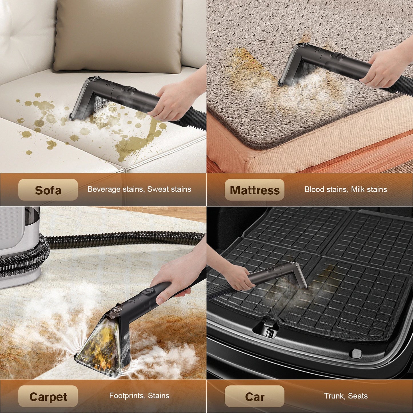 C988 Spot Cleaner 15Kpa 1650W Vacuum Steam Cleaner Spray Suction Integrated Handheld Cleaning Carpet Cleaner Machine