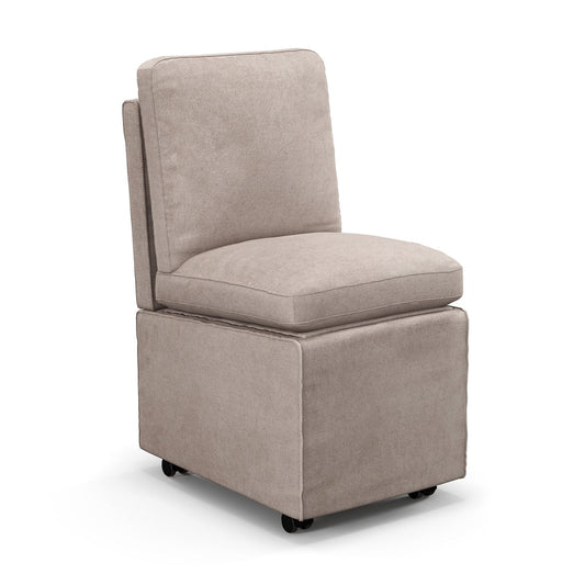 Stylish Grey Armless Accent Chair with Hidden Storage and Comfortable Cushions