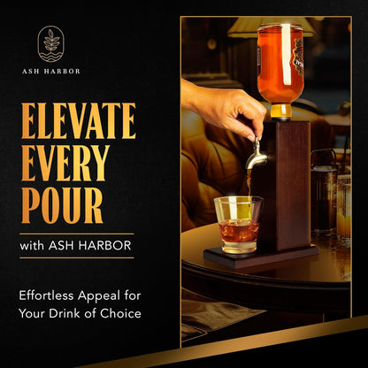 Countertop Liquor Dispenser for Home Bar – Whiskey Dispenser with Food-Safe All-Metal Valve – Whiskey Decanter Optics for Spirits for a Classy Presentation, Whisky Gift Set by