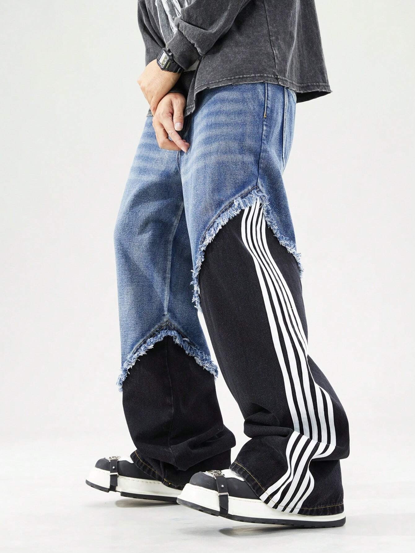 ROMWE MEN Prep Men'S Casual Denim Jeans, Simple & Fashionable for Everyday Wear