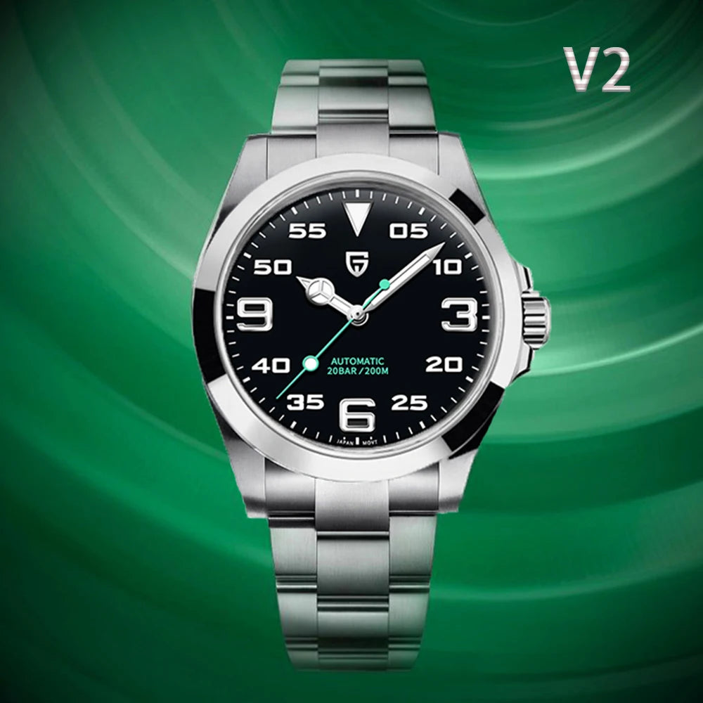 PD-1692V2 Men'S Automatic Watch 40MM Stainless Steel Mechanical Watch Sapphire AR Coating 200M Waterproof Watch