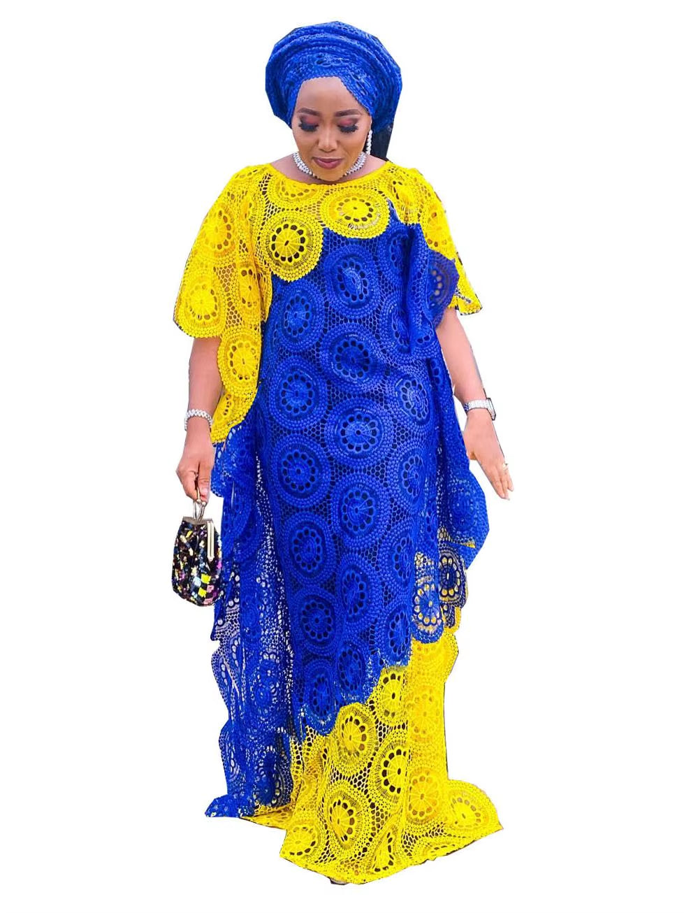 Customized African Party Dresses for Women Elegant Lace Africa Clothing New Muslim Fashion Abayas Dashiki Robe Kaftan Long Maxi