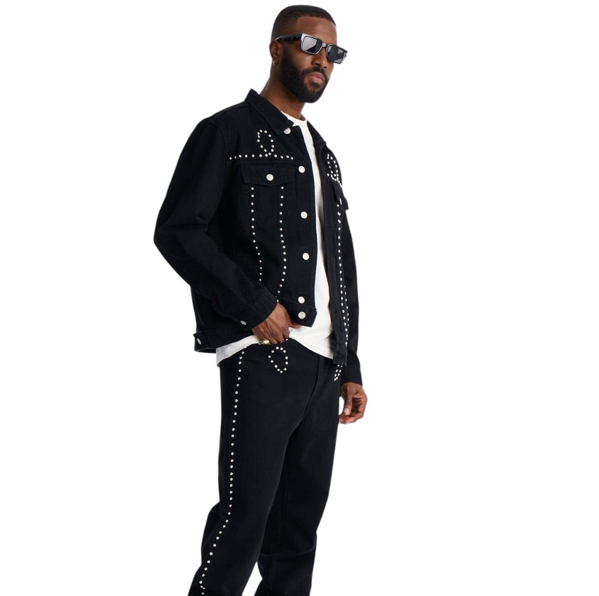 Stacked Slim Flare Iron Outlaw Slit Jeans Black