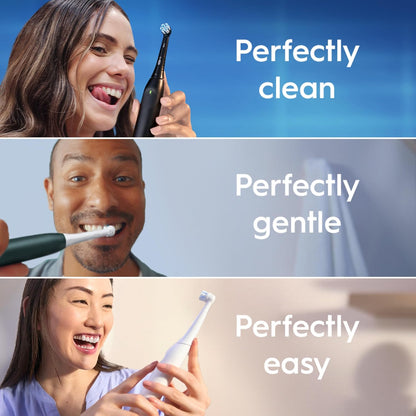 Io2 Electric Toothbrush, 1 Gentle Care Toothbrush Head, 1 Travel Case, 1 Travel Refill Holder, Toothbrush for Adults (Simple White), Designed by Braun, 2 Pin UK Plug