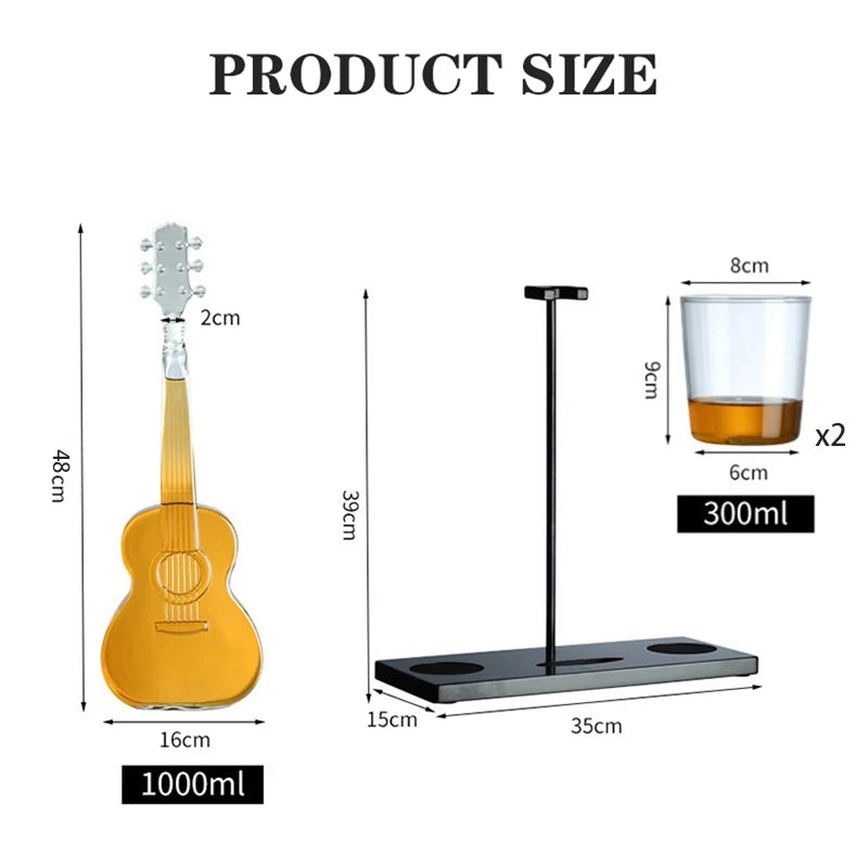 1000Ml Guitar Decanter Suit Fruit Juice the Wine Bottle Cup Originality Art for Bar Whisky Gift Music Violin Ornament
