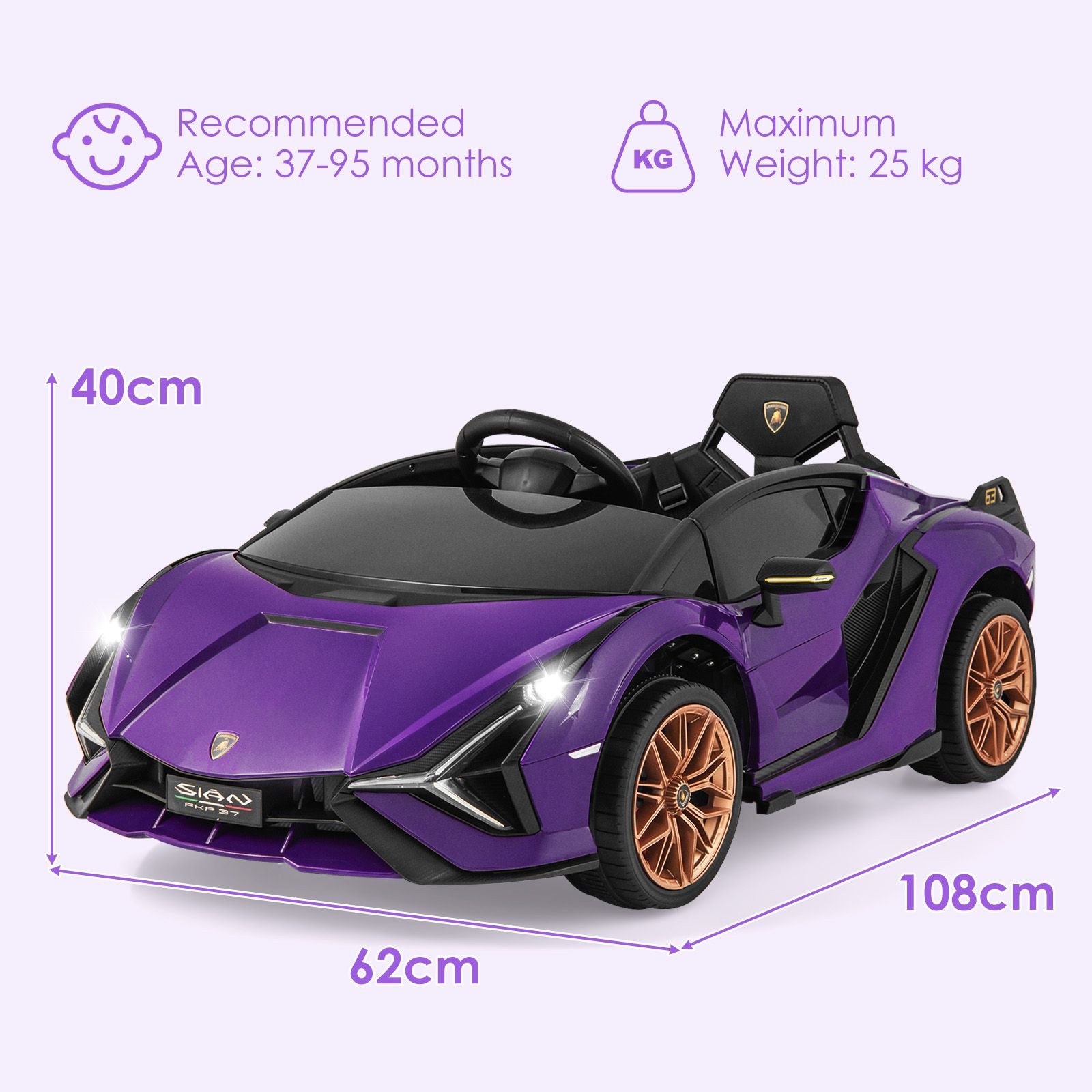 12V Electric Vehicle Featuring Remote Control and LED Lighting Functions