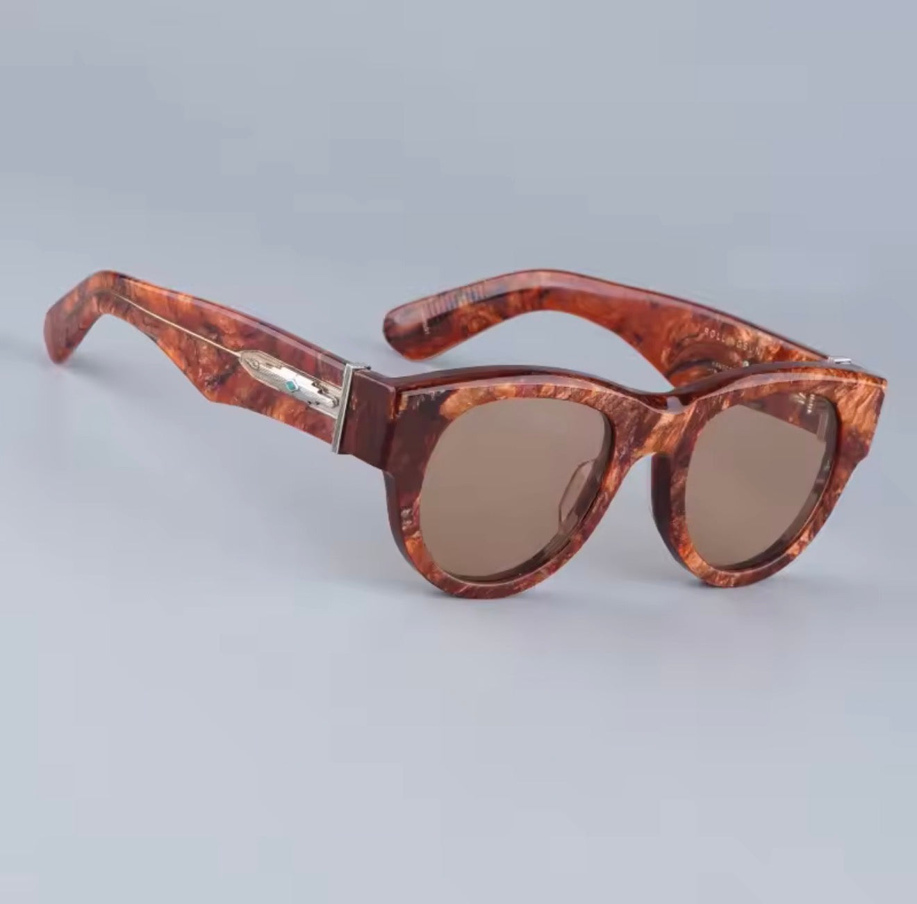 JMM ROLLINGSUN Thick Italy Acetate Sunglasses Handmade Japan Style Designer Brand Uv400 Round High Quality Eyeglasses with Case