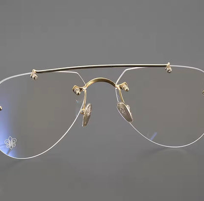 Luxury Men's Women's Fashion Pilot Optical Prescription Frameless Design Brand Glasses Outdoor Driving Vacation Sunglasses
