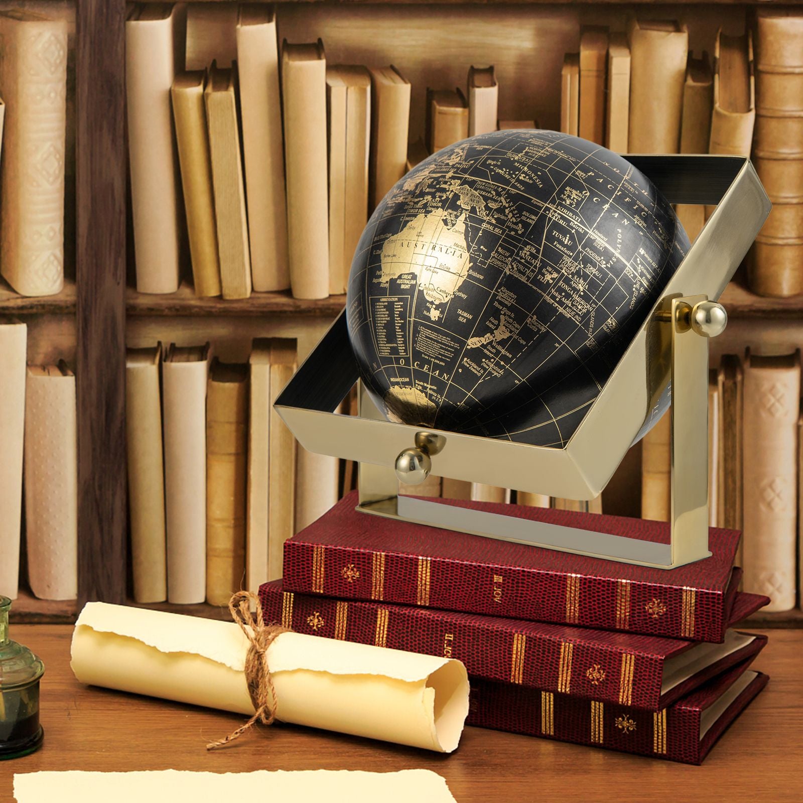 720-Degree Rotating Educational Geographic World Globe