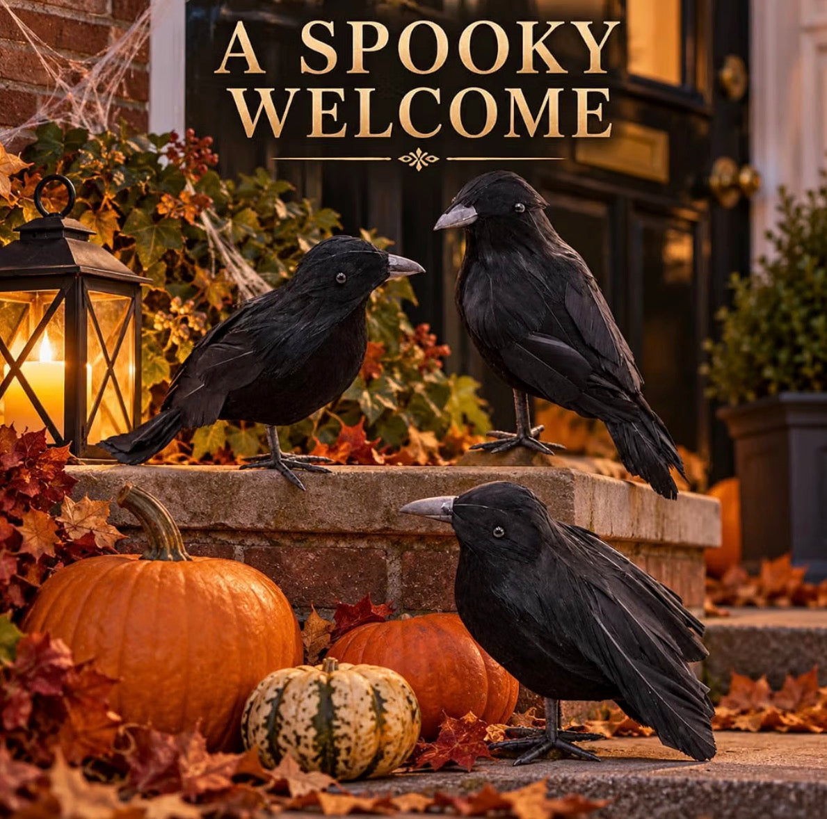 3-Pack Black Crow Halloween Decorations | Minja Superstore