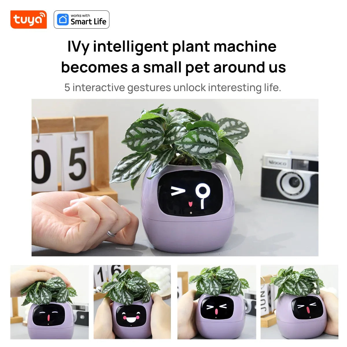 Tuya Ivy Smart Planter: Over 49 Expressions, 7 Advanced Sensors, and AI Technology for Seamless Plant Care