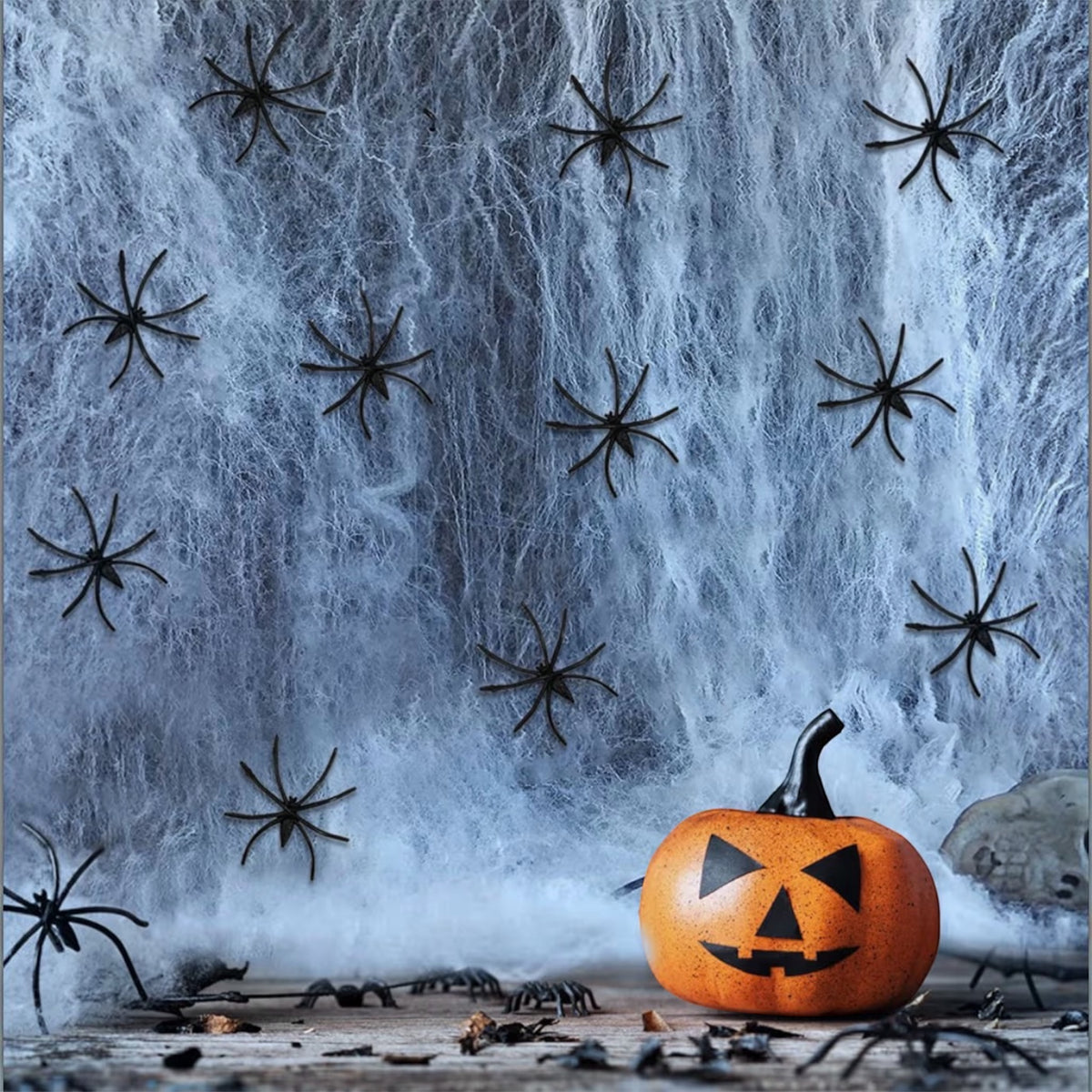 Jsdoin Halloween Spider Web Decoration 60g | 30 Fake Spiders Included