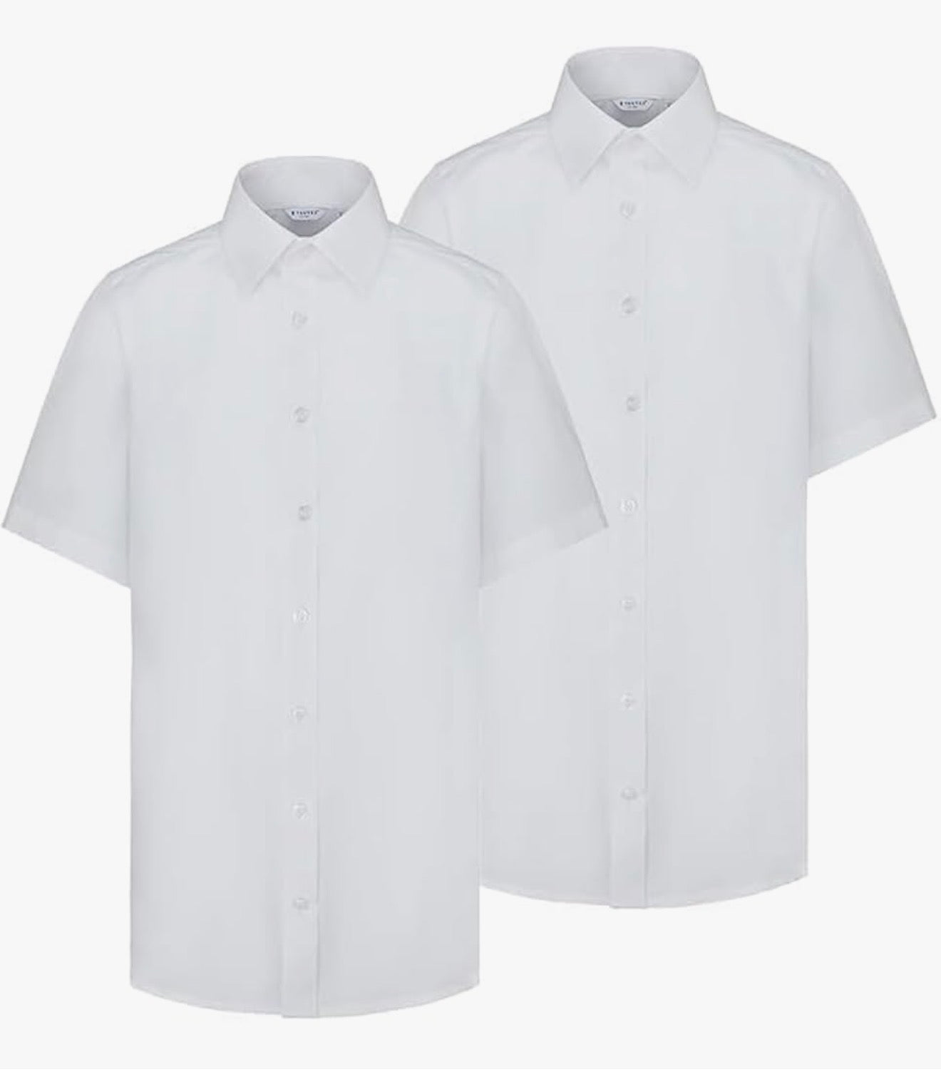 Trutex Boys’ White Short Sleeve School Shirts 2 Pack