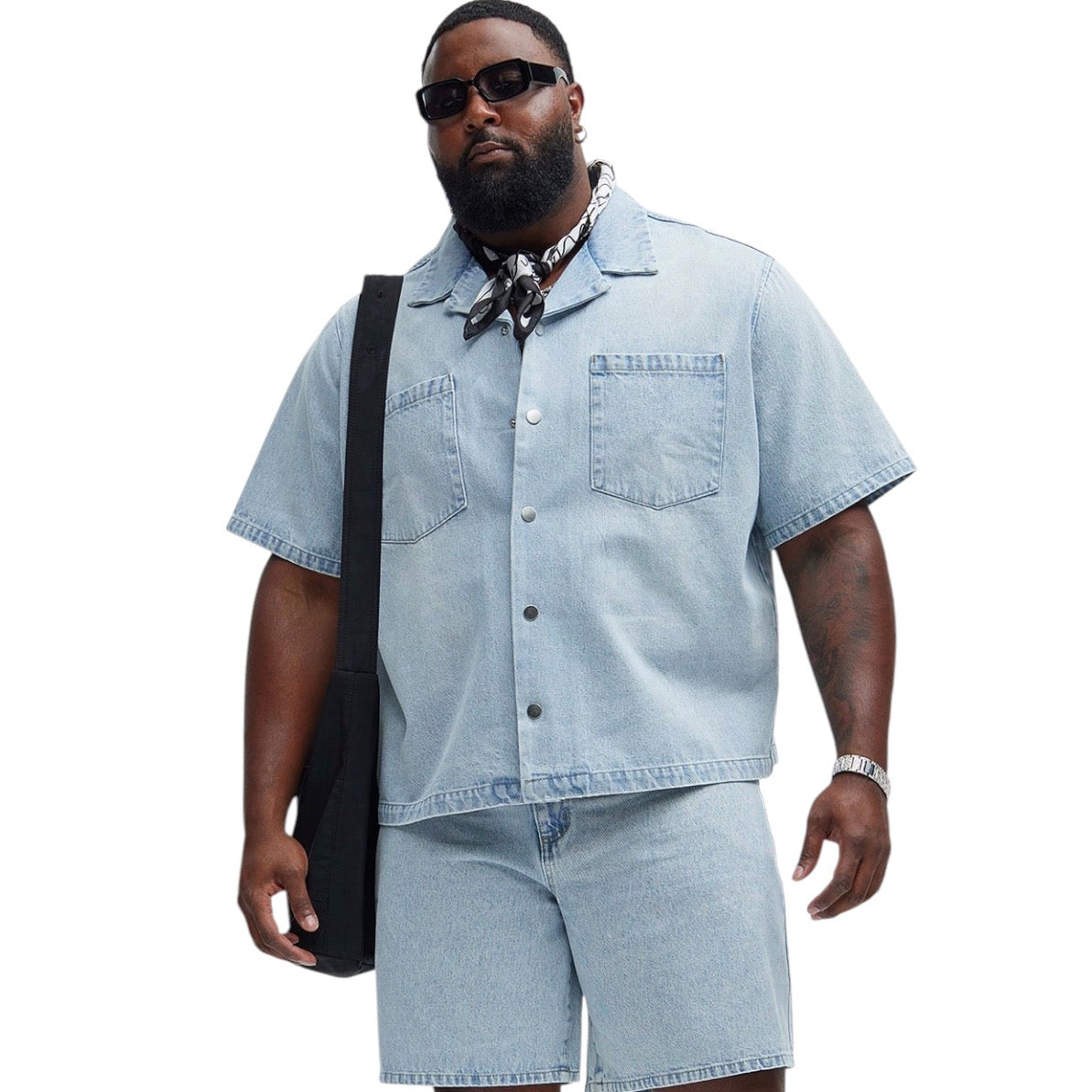 Colin True Denim Button Up Shirt Light Blue Wash