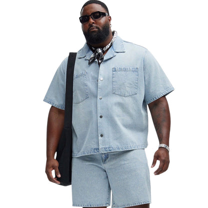 Colin True Denim Button Up Shirt Light Blue Wash