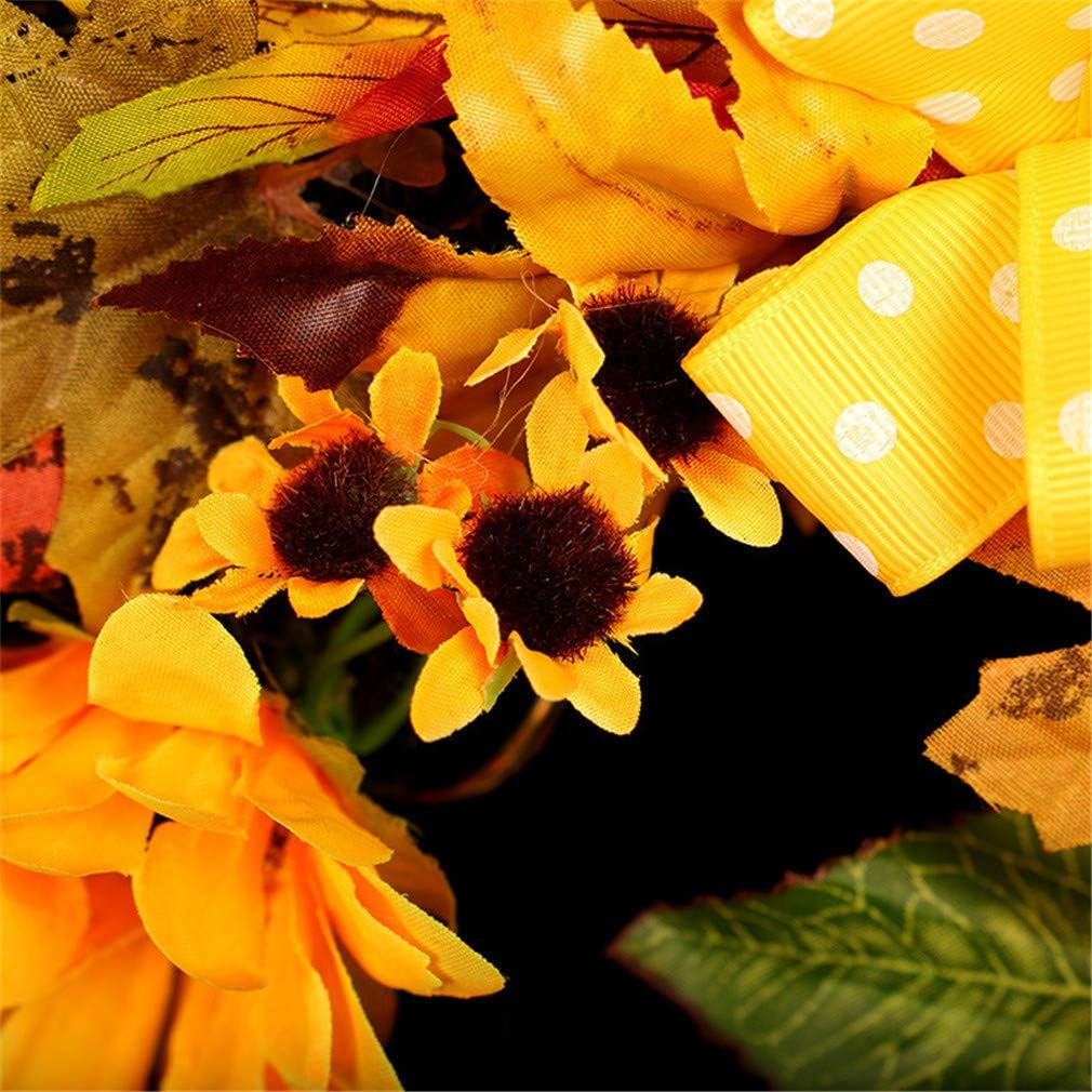 Artificial Maple Leaf Berries Pumpkin Pine Cone Garland Autumn Winter Front Door Wreath Pendant Decor for Christmas Halloween