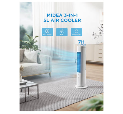 Midea 5L Air Cooler 3-in-1 Portable Tower Fan with Remote