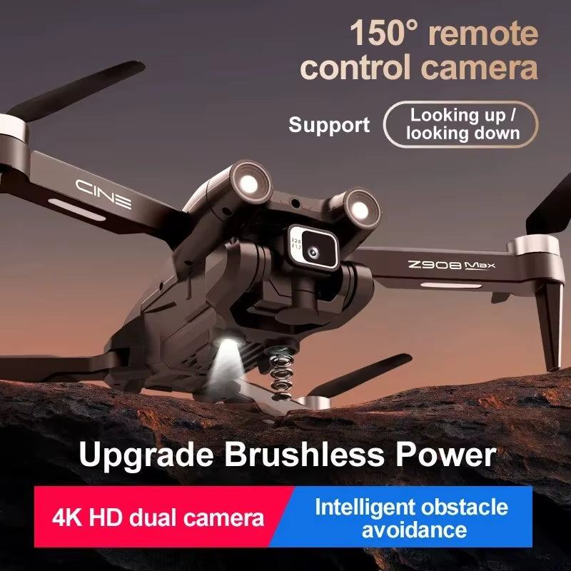 Z908 Pro Max Professional Drone with 8K GPS Dual HD Aerial Photography, FPV, Brushless Motors, and Obstacle Avoidance - 9000M Range