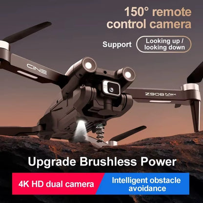 Z908 Pro Max Professional Drone with 8K GPS Dual HD Aerial Photography, FPV, Brushless Motors, and Obstacle Avoidance - 9000M Range