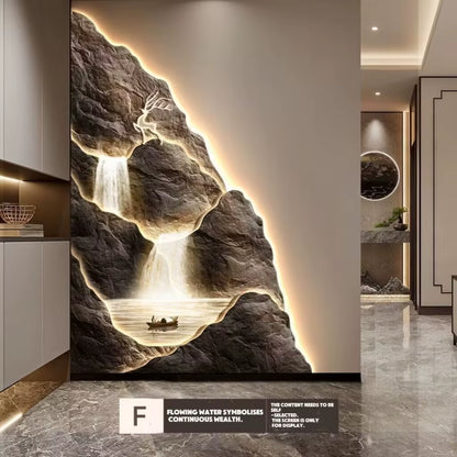 2024 New Flow Generating Wealth, Entrance Decoration Painting, High End Corridor Mural, Landscape Hanging Painting