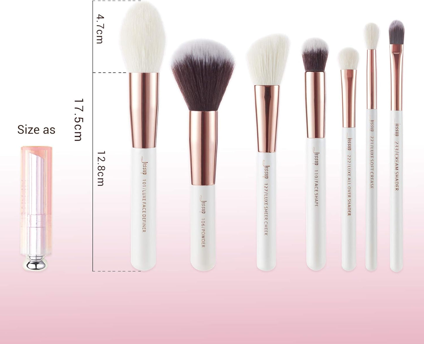 Brand 25Pcs Professional Makeup Brush Set Beauty Cosmetic Foundation Powder Blush Eyeshadow Blending Highlighter Natural-Synthetic Hair Brushes (Pearl White/Rose Gold) T215