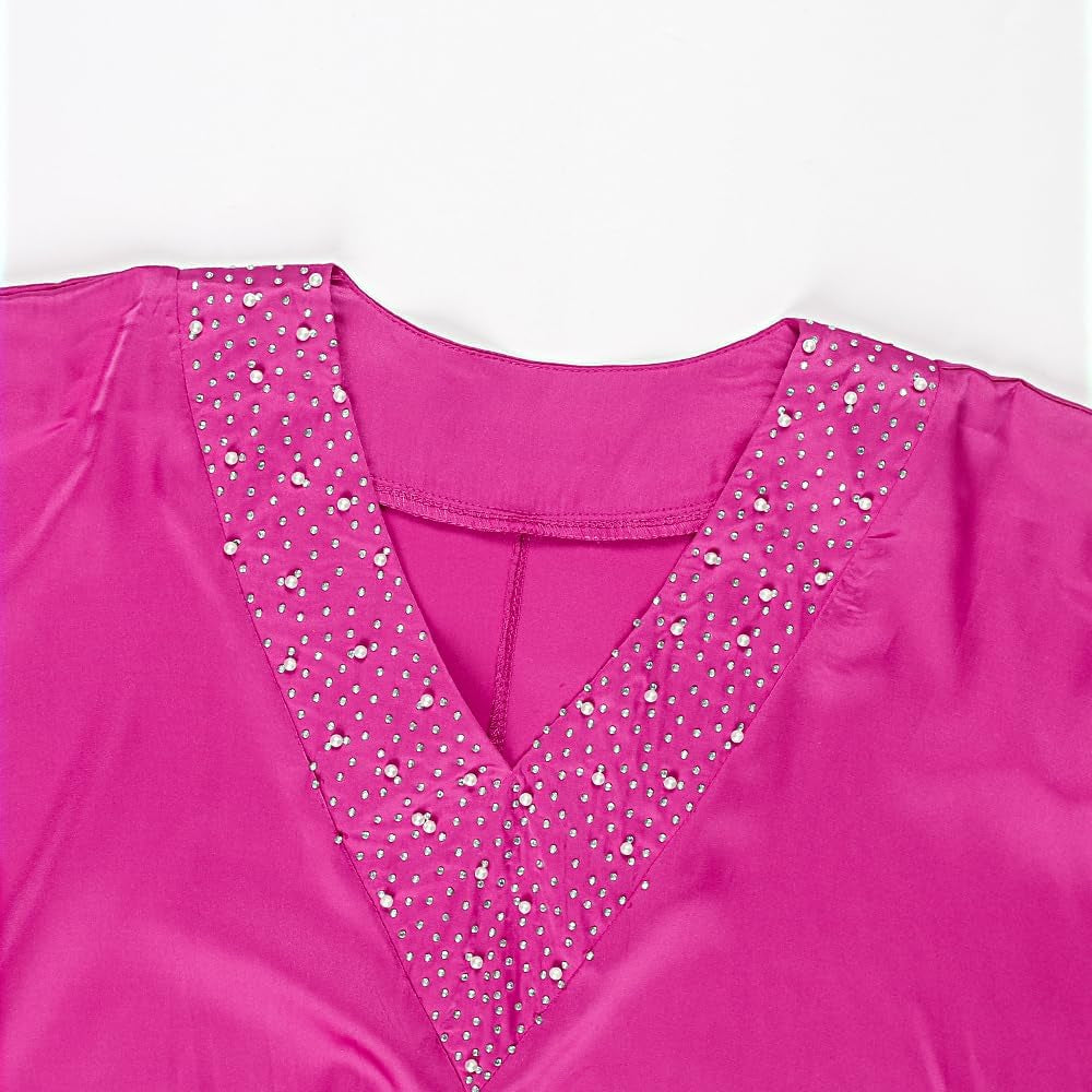 African Dresses for Women Fashion Beading Rhinestone Kaftan Maxi Dress