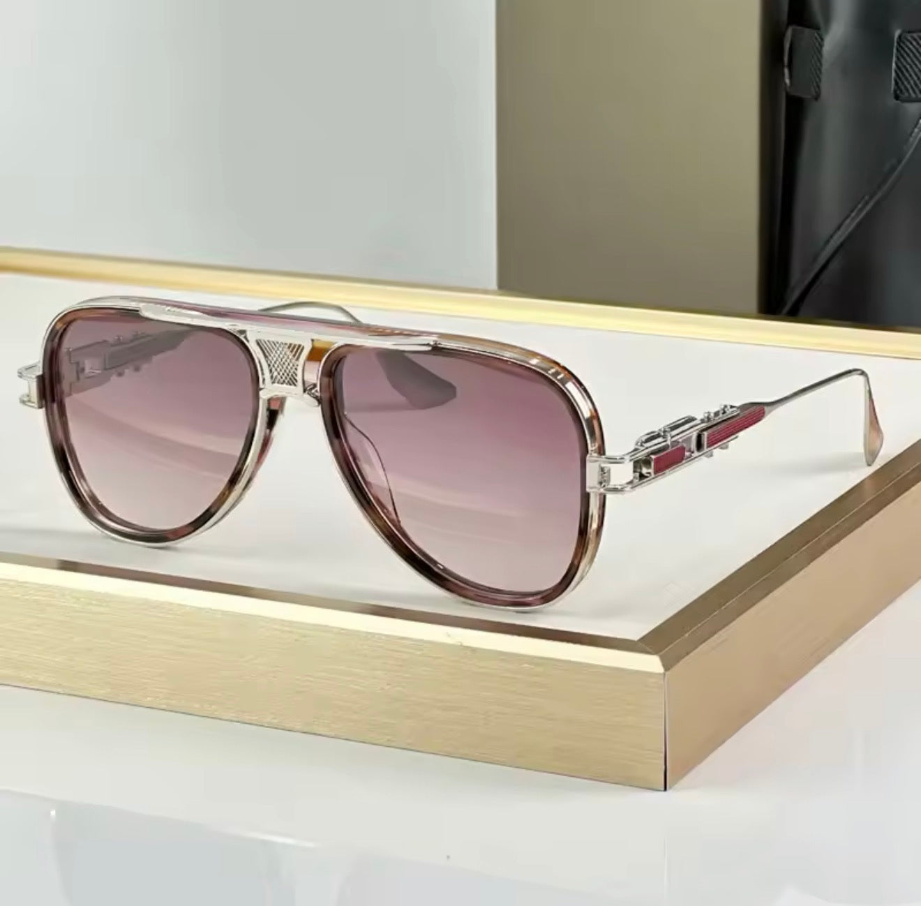 Classical Designer GRAND-DECADE Sunglasses for Men Women Alloy Gradient Top Quality Brand Design UV400 Optical Glasses with Case