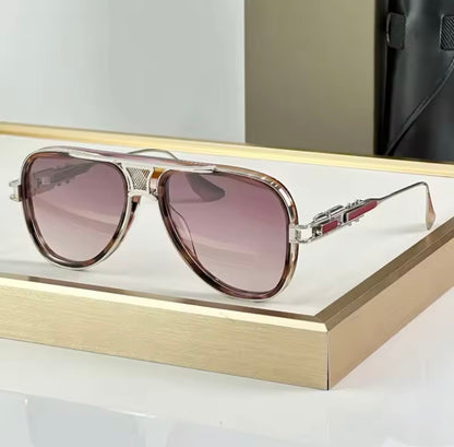Classical Designer GRAND-DECADE Sunglasses for Men Women Alloy Gradient Top Quality Brand Design UV400 Optical Glasses with Case