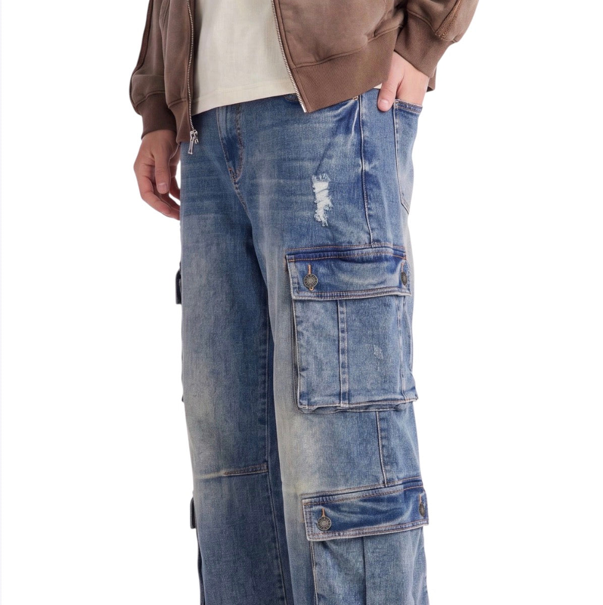 Baggy Matador Cargo Jeans Vintage Blue Wash