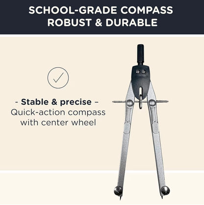 CALCUSO Geometry Set PRO with Compass & Protractor Blue Case
