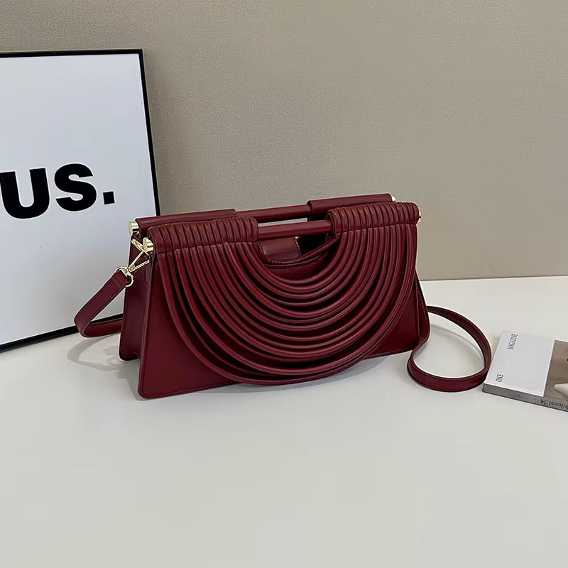Branded Luxury Evening Clutch Purse for Women Noodles Design Golden Crossbody Bag for Wedding Dinner Party Designer Handbag 2025
