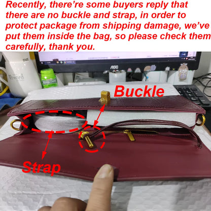 Luxury Design Top-Handle Bag for Women Evening Handbag Long Purse, Crocodile Pattern Crossbody Shoulder Bags Fashionable Outfits