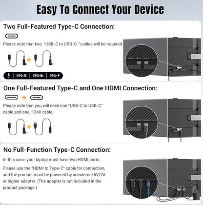 14-inch 1080P Laptop Screen Extender Ultra-Thin IPS Triple Monitor