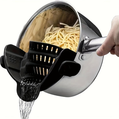 Versatile ClipOn Plastic Strainer for Kitchen Pots