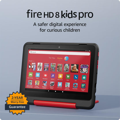 Fire HD 8 Kids Pro Tablet (Newest Gen), Ages 6–12 | 3 GB Memory, Includes Ads-Free Books, Games and Videos That Children Love, 8" HD Screen, Parental Controls, 13-Hr Battery, 32 GB