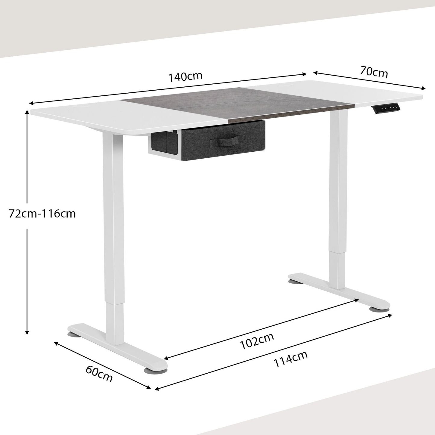 Electric Height-Adjustable Standing Desk with Integrated USB Charging: Enhance Your Workspace Comfort and Productivity