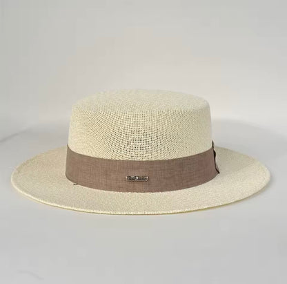 2026 Beach Straw Hat for Women Wide Brim UV Protection Boater Style Summer Hat