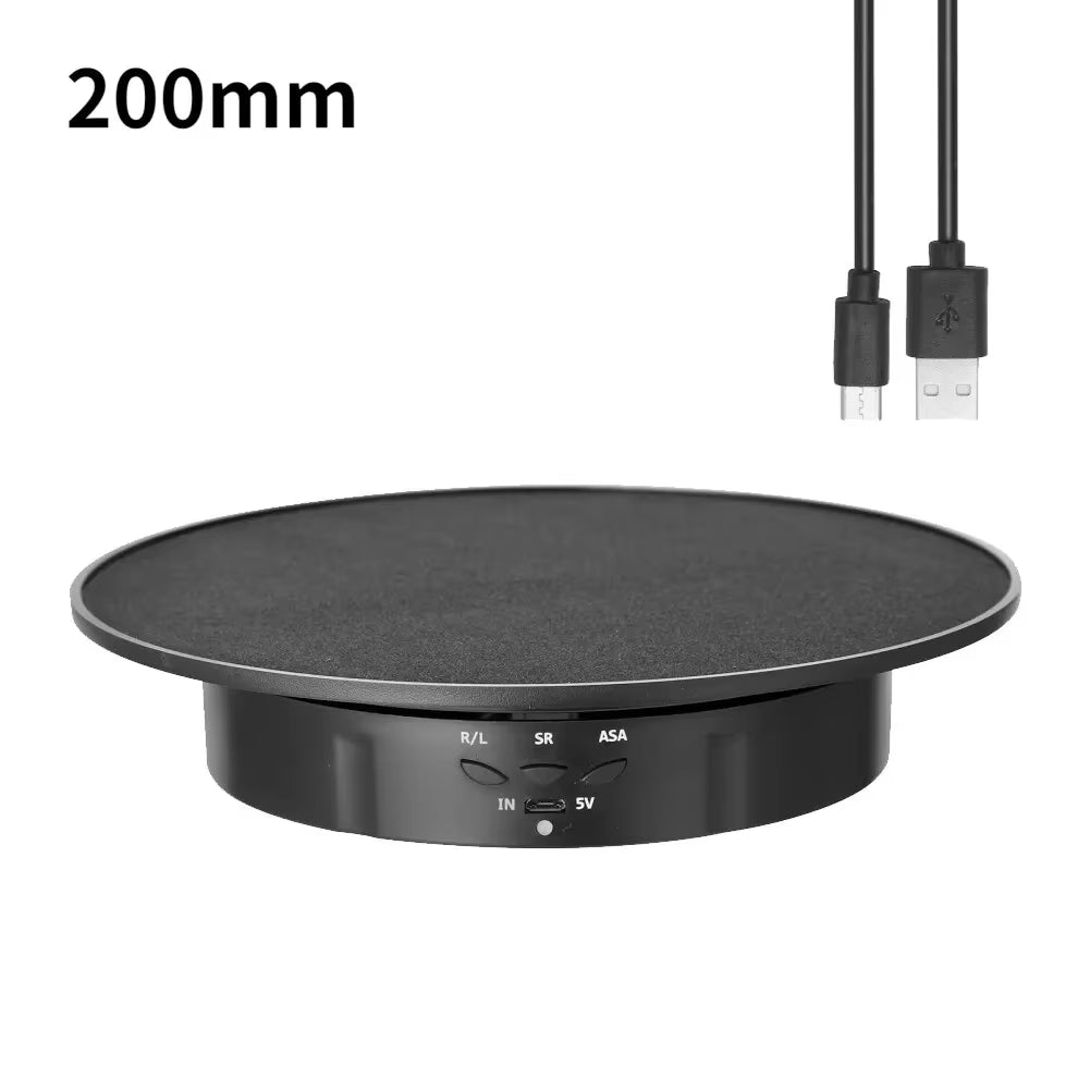 360-Degree Electric Rotating Display Stand with Remote Control for Jewelry, Photography, and Video - 7.87 Inch, Adjustable in 3 Positions