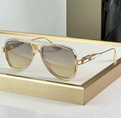 Classical Designer GRAND-DECADE Sunglasses for Men Women Alloy Gradient Top Quality Brand Design UV400 Optical Glasses with Case
