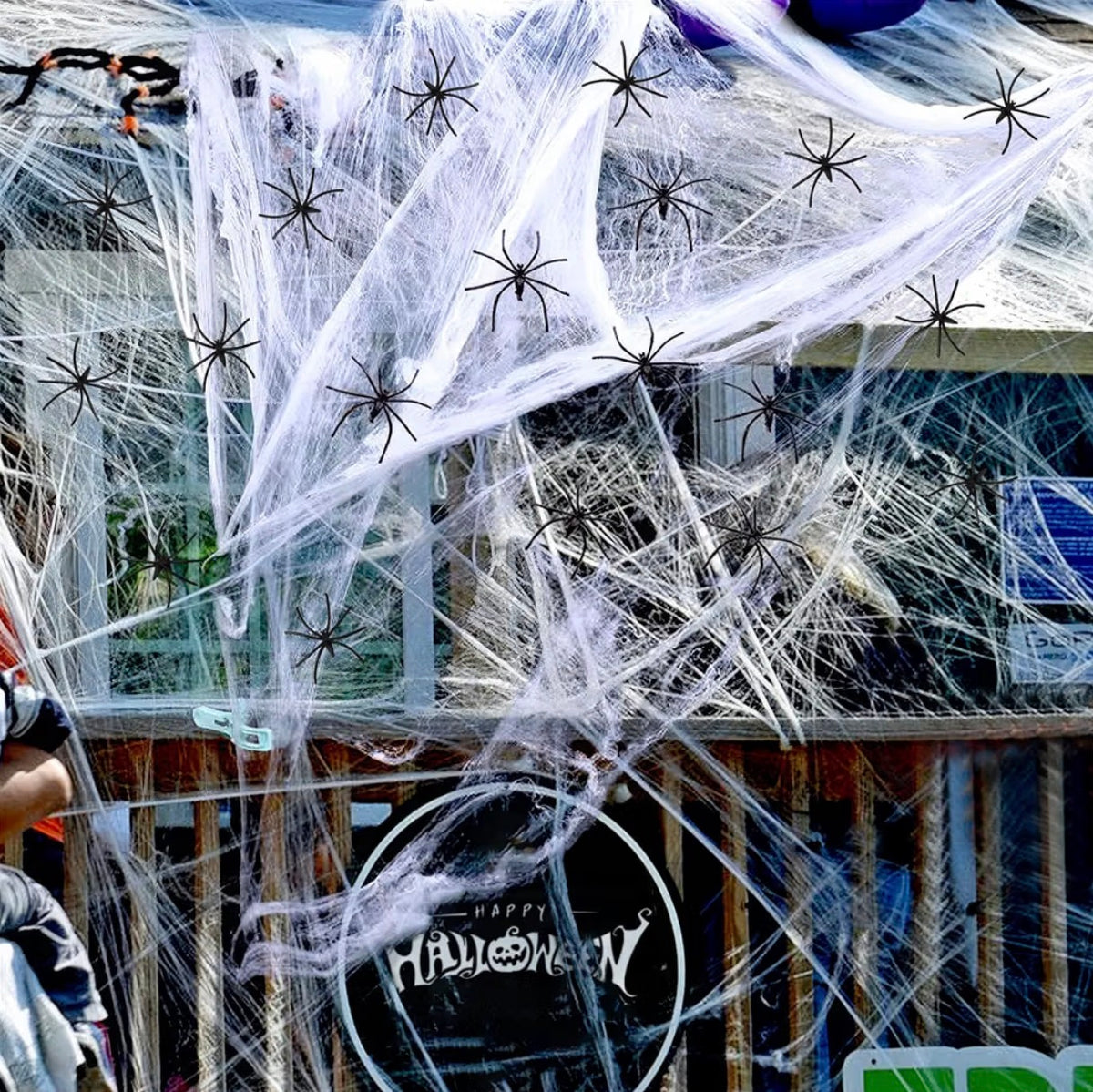 Halloween Spider Web Decorations 200g with 40 Plastic Spiders | Minja Superstore