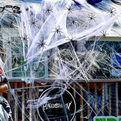 Halloween Spider Web Decorations 200g with 40 Plastic Spiders | Minja Superstore