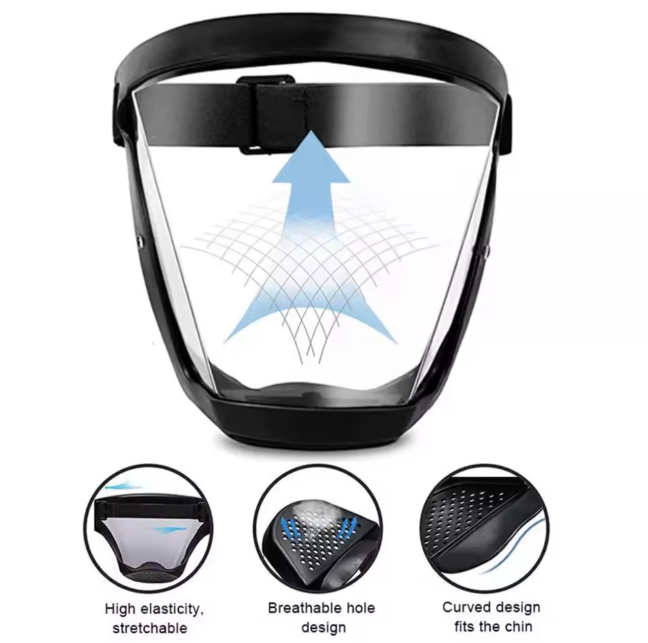 Full Face Super Protective Mask Anti-Fog Shield Safety Transparent  Cover