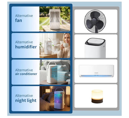Portable Air Conditioner 1000ML Cool Mist Air Cooler with LED Light