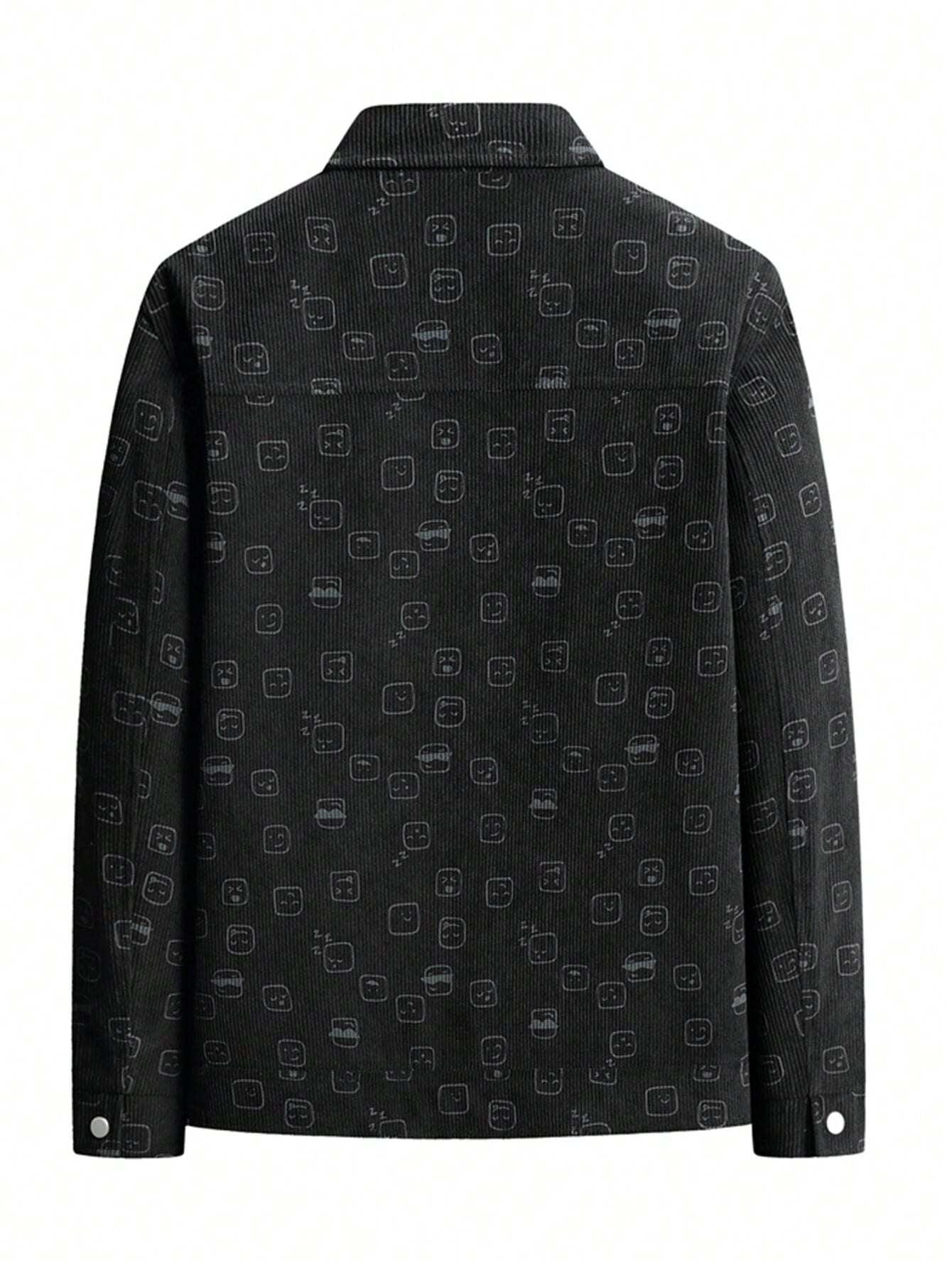 Men'S All over Print Buttoned Cardigan Jacket