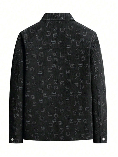 Men'S All over Print Buttoned Cardigan Jacket