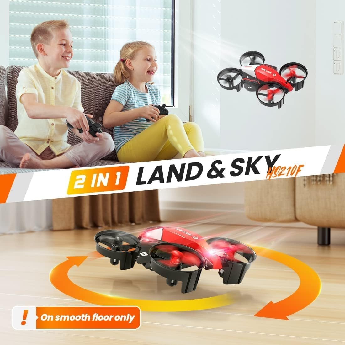 HS210F Mini Nano RC Drone for Kids Gift Portable Pocket Quadcopter with Altitude Hold, 3D Flips and Headless Mode, Race Drone with Light Easy to Fly for Beginners