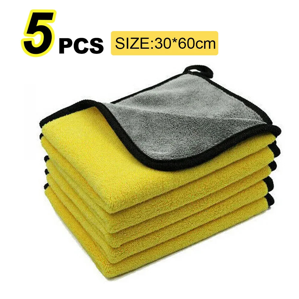 Microfiber Car Wash Towel - 30x30 cm Hemmed Drying Cloth for Vehicle Detailing and Care